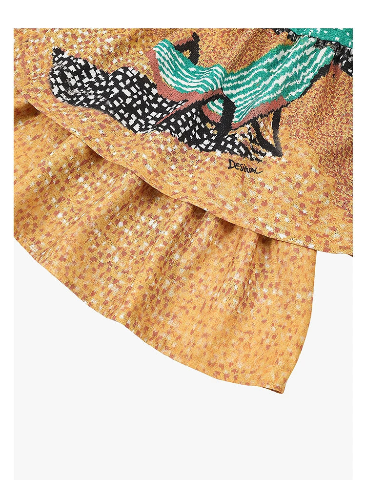 AYANAS Beach-print midi skirt