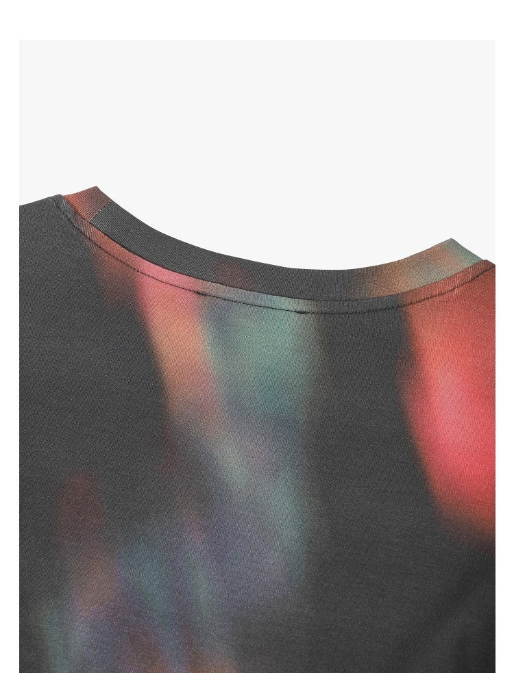 AYANAS Women's Stretch Round-Neck Dress with Gradient Print