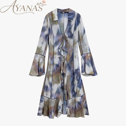 AYANAS Colourful spiral tie-dye ruffled women’s jacket