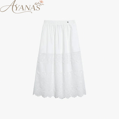 AYANAS Women’s embroidered elasticated waist skirt
