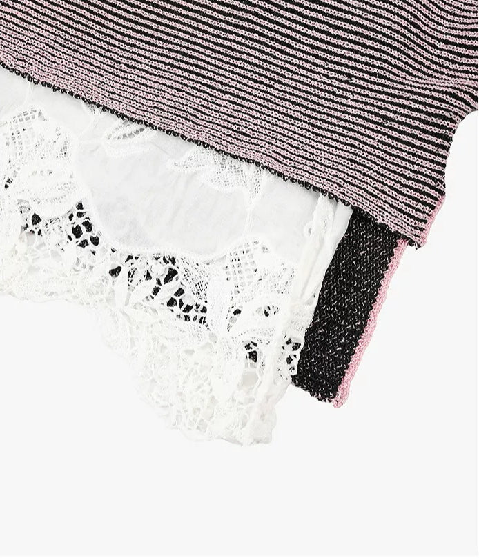 AYANAS  Short-Sleeve Lace Knit Top