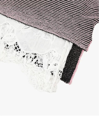 AYANAS  Short-Sleeve Lace Knit Top
