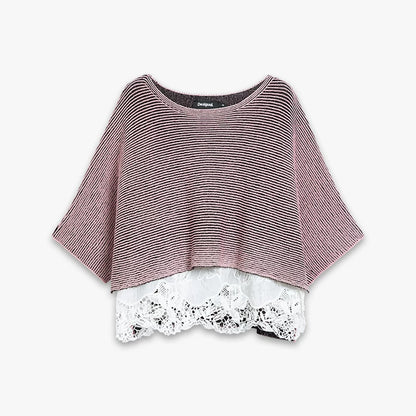 AYANAS  Short-Sleeve Lace Knit Top
