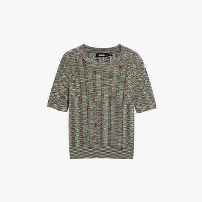 AYANAS  Crew-Neck Short-Sleeve Knit Top
