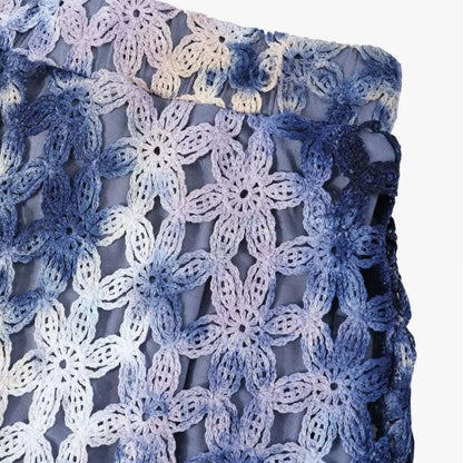 AYANAS Hand-Dyed Blue Gradient Midi Skirt